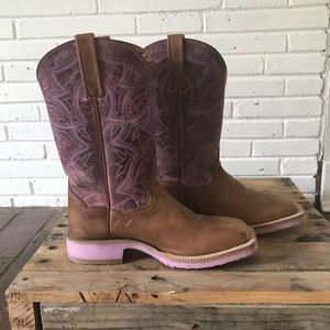Dan Post Serrano Purple Square Toe Boots